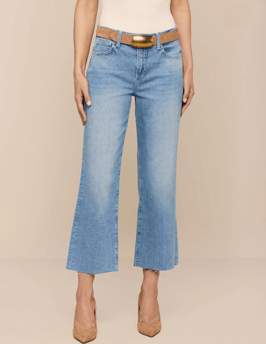 L'AGENCE Wanda High Rise Cropped Wide Leg Jean in Granova front