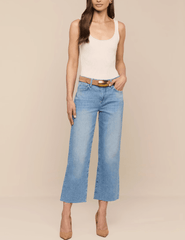 L'AGENCE Wanda High Rise Cropped Wide Leg Jean in Granova full body