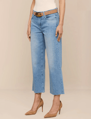L'AGENCE Wanda High Rise Cropped Wide Leg Jean in Granova side
