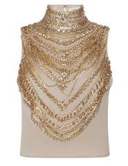 L'AGENCE Yun Draped Crystal Tank in Almond