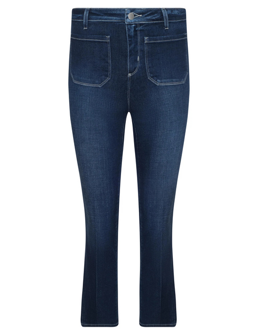 L'Agence Noya Cropped Slim Flare Jeans in Sterling
