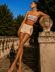 Retrofête Aralyn Jacquard Knit Bandeau in Sand Multi