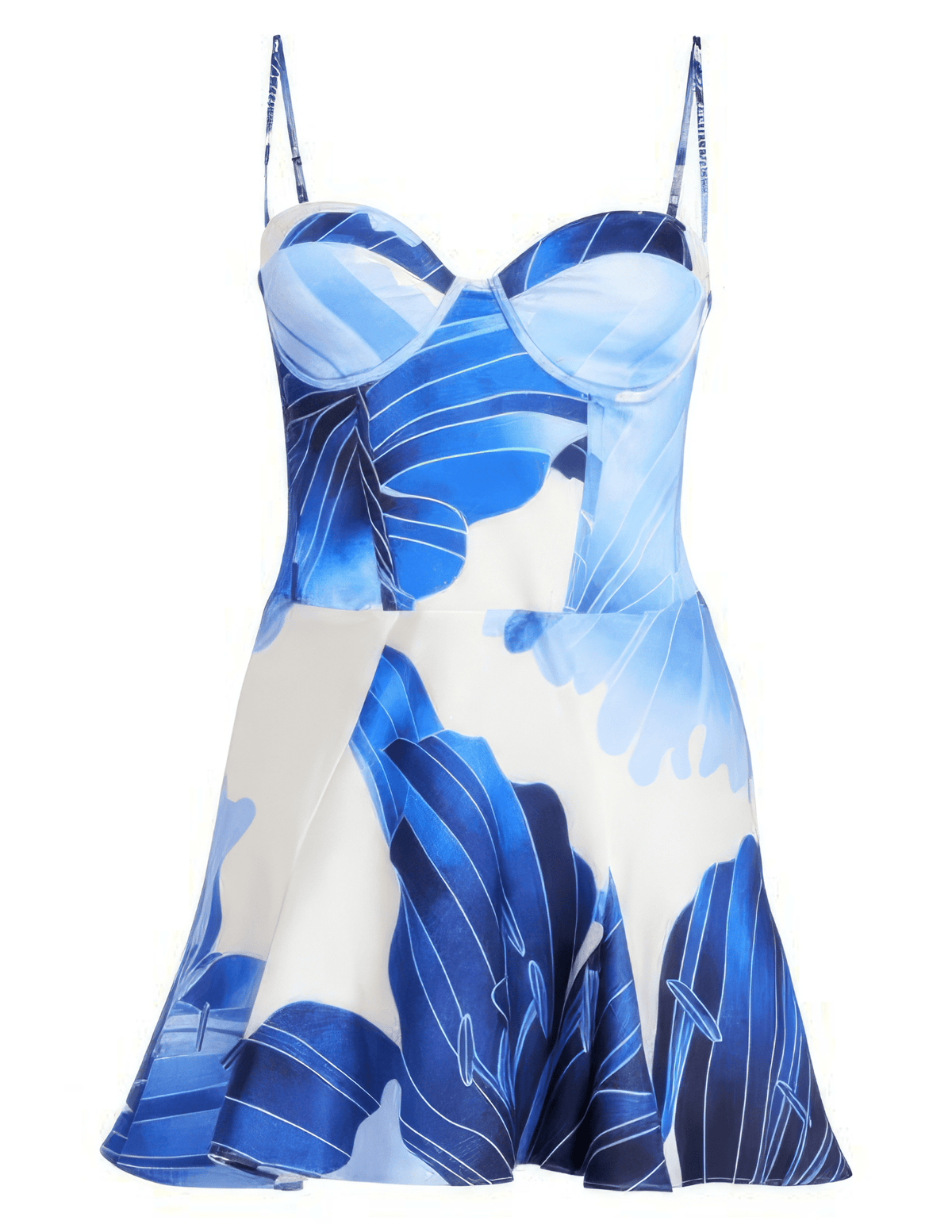Retrofête Kyona Bustier Mini Dress in Azure Primavera