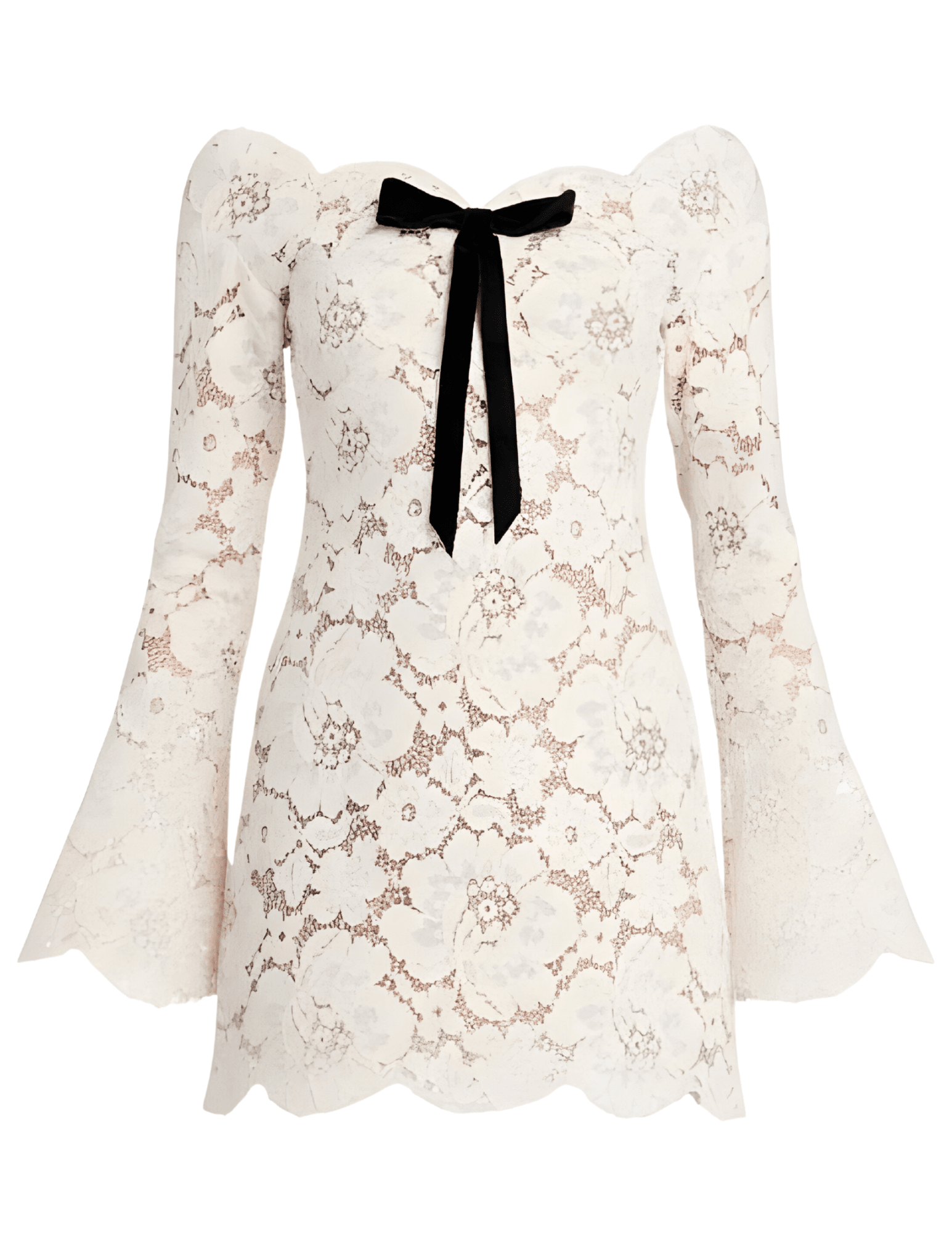 Retrofête Perdita Lace Mini Dress in Cream