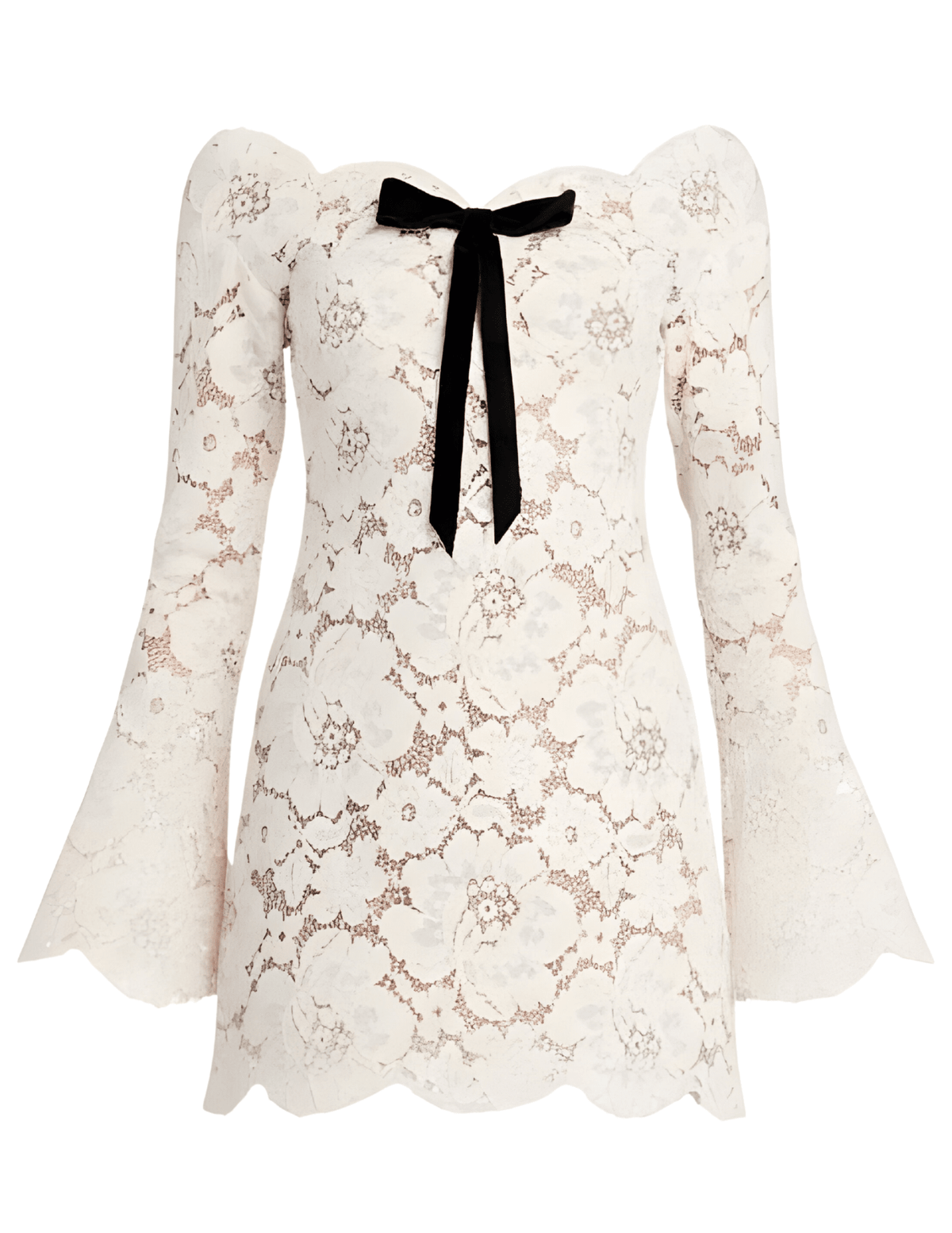 Retrofête Perdita Lace Mini Dress in Cream