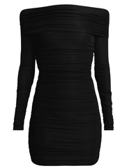 Ronny Kobo Kya Long Sleeve Mini Dress in Black
