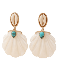 St. Barths La Robe Adrina Puka Seashell Earring in Ivory