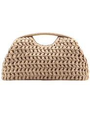 St. Barths La Robe Allison Straw Pouch Clutch in Sand