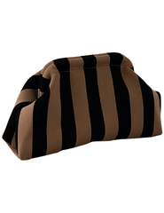 Side view of St. Barths La Robe Cabana Clutch in Brown Black Stripe
