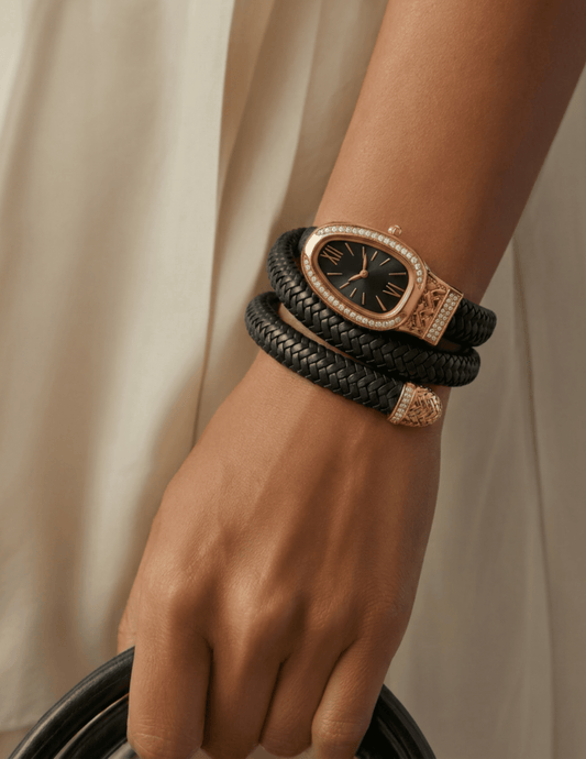 St. Barths La Robe Lucille Serpent Wrap Watch in Black