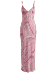 St. Barths La Robe Marcella Printed Maxi Dress in Lilac Retro