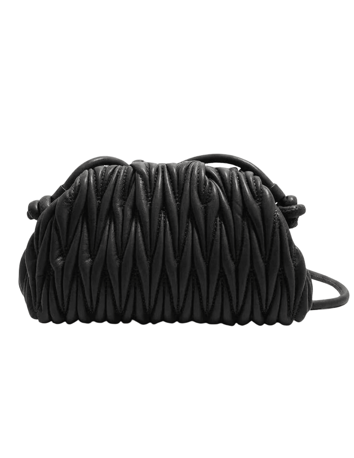 St. Barths La Robe Quilted Chevron Pouch Crossbody in Black