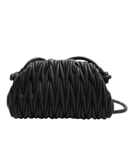 St. Barths La Robe Quilted Chevron Pouch Crossbody in Black