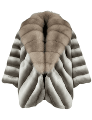 Steven Dann Cecelia Oversized Rex Fox Collar Coat in Natural