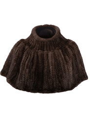 Steven Dann Felicity Turtleneck Mink Shawl Cape in Brown