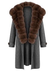 Steven Dann Jenna Fox Collar Long Cardigan in Grey