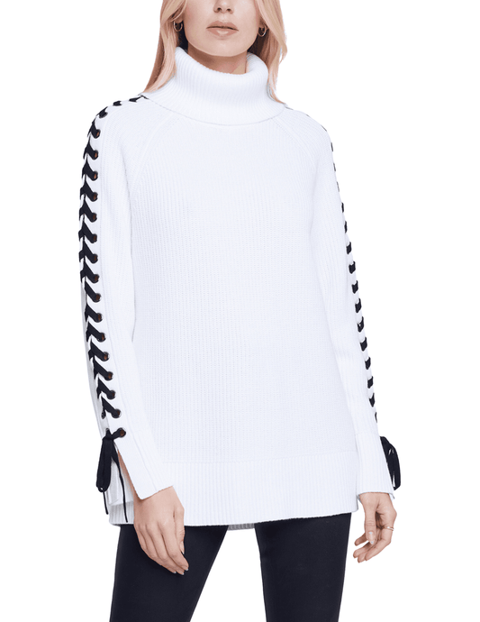 L'Agence Nola Lace Up Turtleneck Sweater