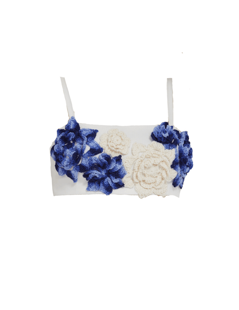 PatBO Nightflower Embroidered Cropped Top