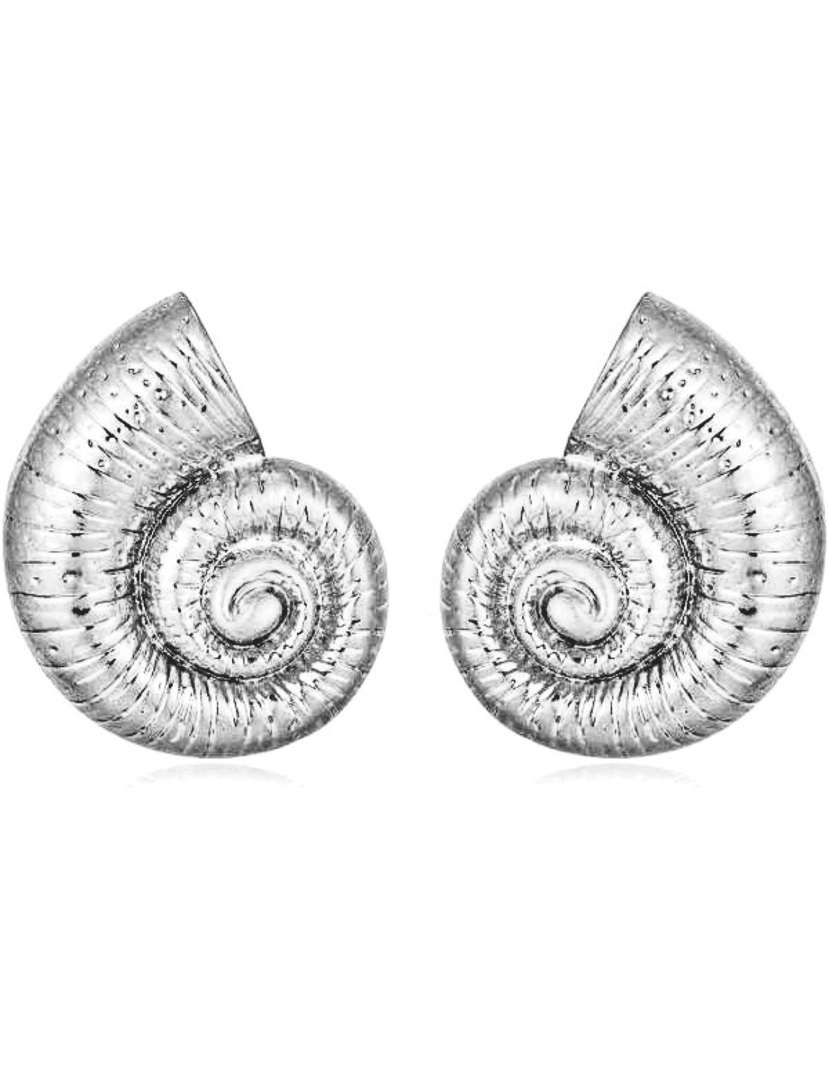 Austin Blaze Nautilus Silver Seashell Earrings