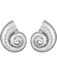 Austin Blaze Nautilus Silver Seashell Earrings