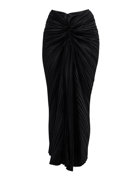 Cult Gaia Sanoma Pleated Satin Midi Skirt