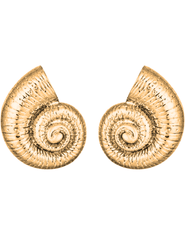 Steven Dann Nautilus Gold Seashell Earrings