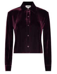 L'AGENCE Cosette Velvet Cropped High Low Blouse