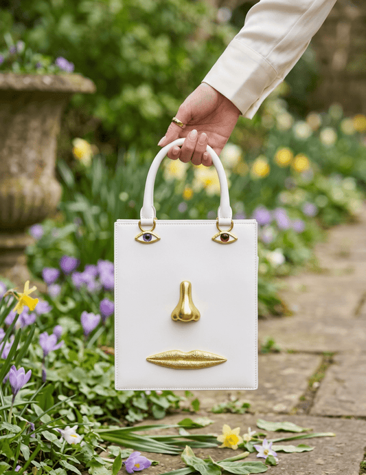 MAISON VERROU - MAISON VERROU Celeste Face Leather Handbag in White - Buy Online