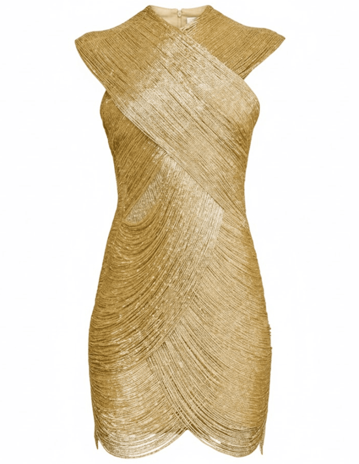 PRE-ORDER-Cult Gaia Lyon Beaded Mini Dress in Light Gold