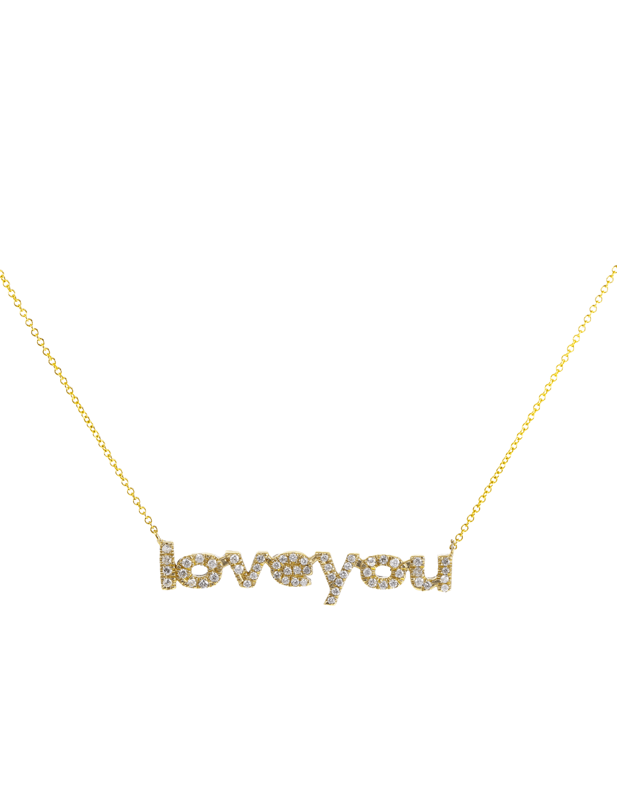 Steven Dann 14K Yellow Gold Diamond "love you" Necklace