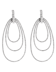 Steven Dann 18K White Gold Micro-Pavé Triple Oval Earrings
