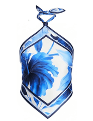 Retrofête - PRE-ORDER-Retrofête Jamie Halter Top in Azure Primavera - Buy Online