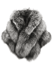 PRE-ORDER-Fleur de Camélia Fox Fur Shawl in Silver