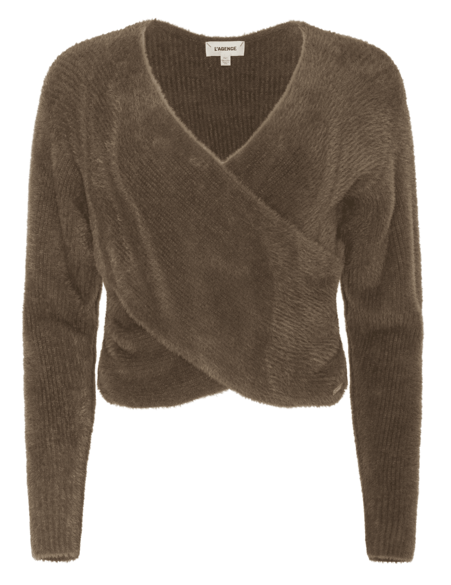 L'Agence - PRE-ORDER-L'AGENCE Antonella Cross Front Sweater in Driftwood - Buy Online
