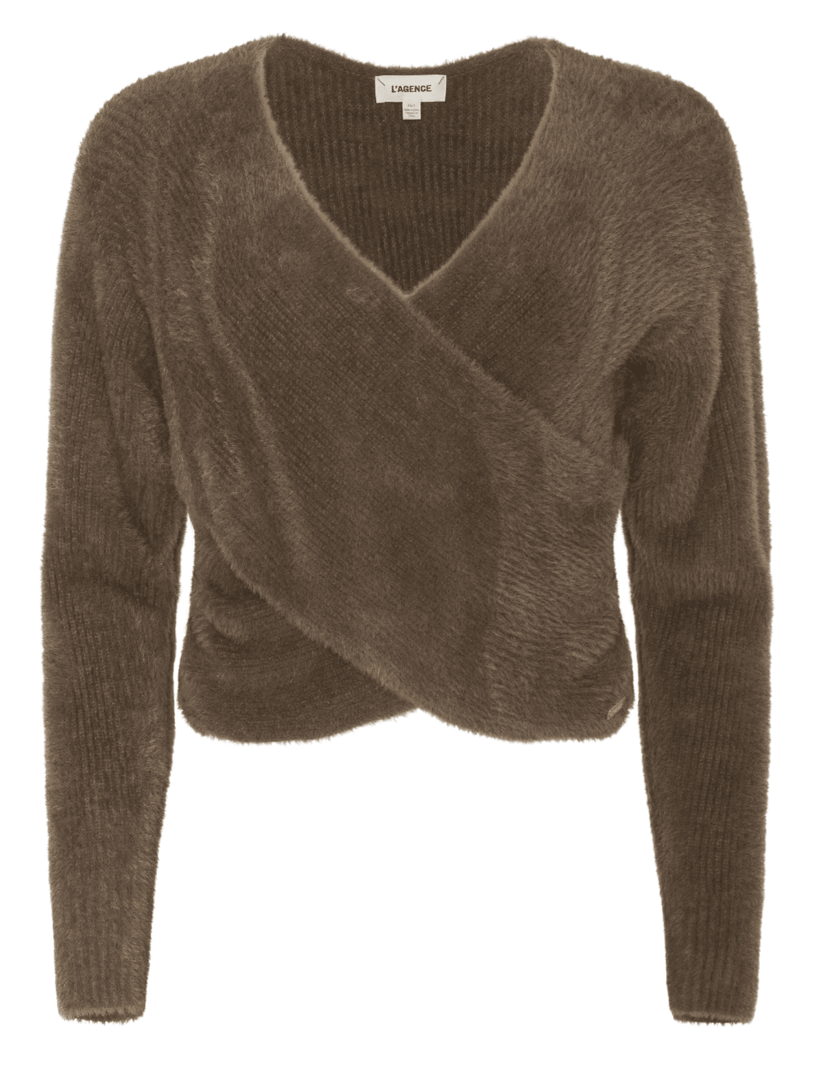 L'Agence - PRE-ORDER-L'AGENCE Antonella Cross Front Sweater in Driftwood - Buy Online