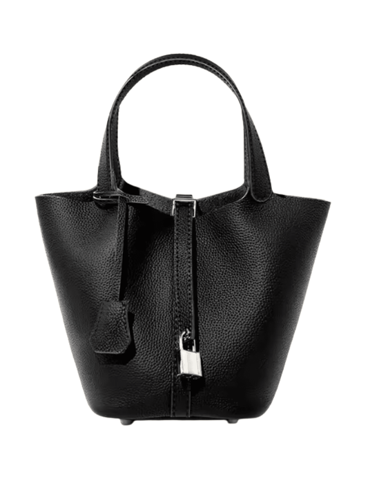 Austin Blaze Pippa Leather Basket Bag in Black