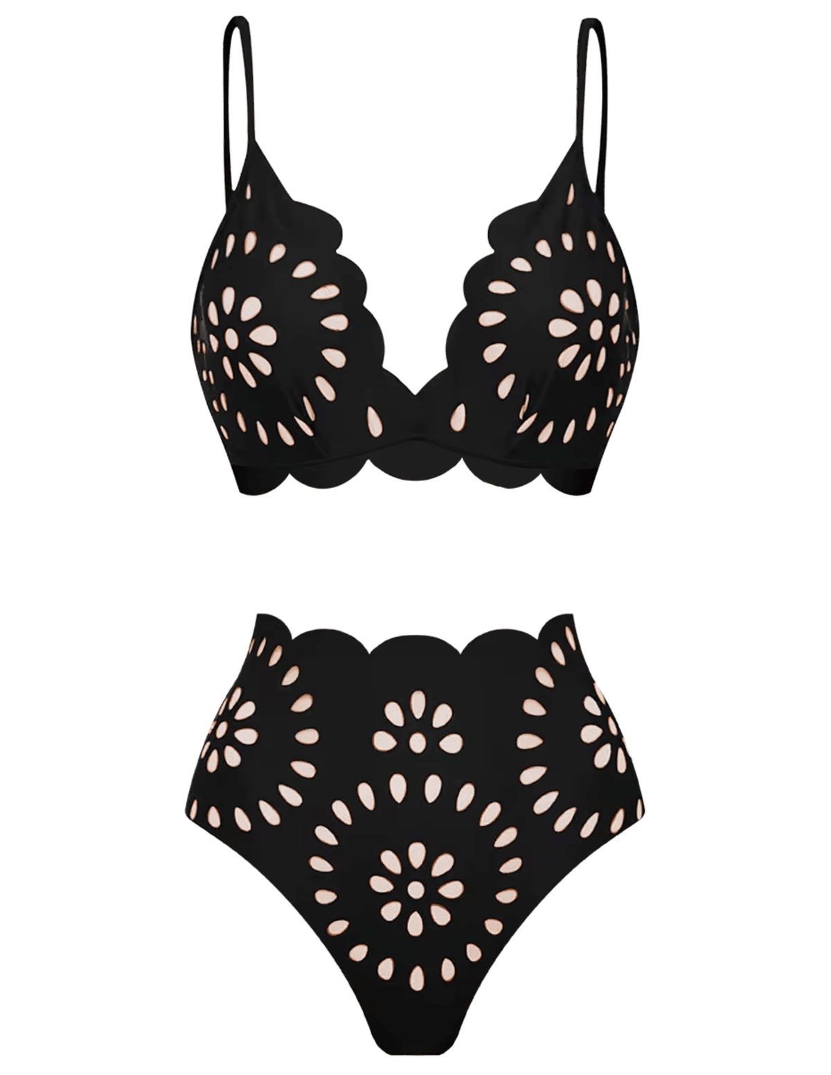St. Barths La Robe - St. Barths La Robe Eden V-Neck Two Piece Swimsuit in Black - Buy Online
