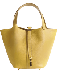 Austin Blaze Pippa Large Leather Basket Bag in Sunflower Yellow