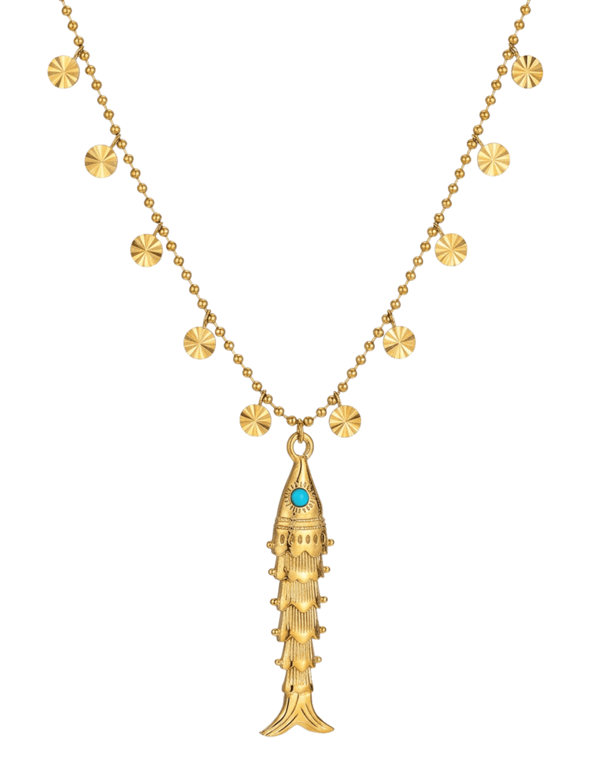 St. Barths La Robe Marnie Fish Necklace in Gold