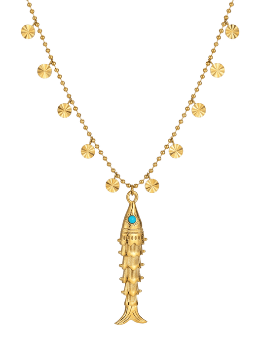 St. Barths La Robe Marnie Fish Necklace in Gold