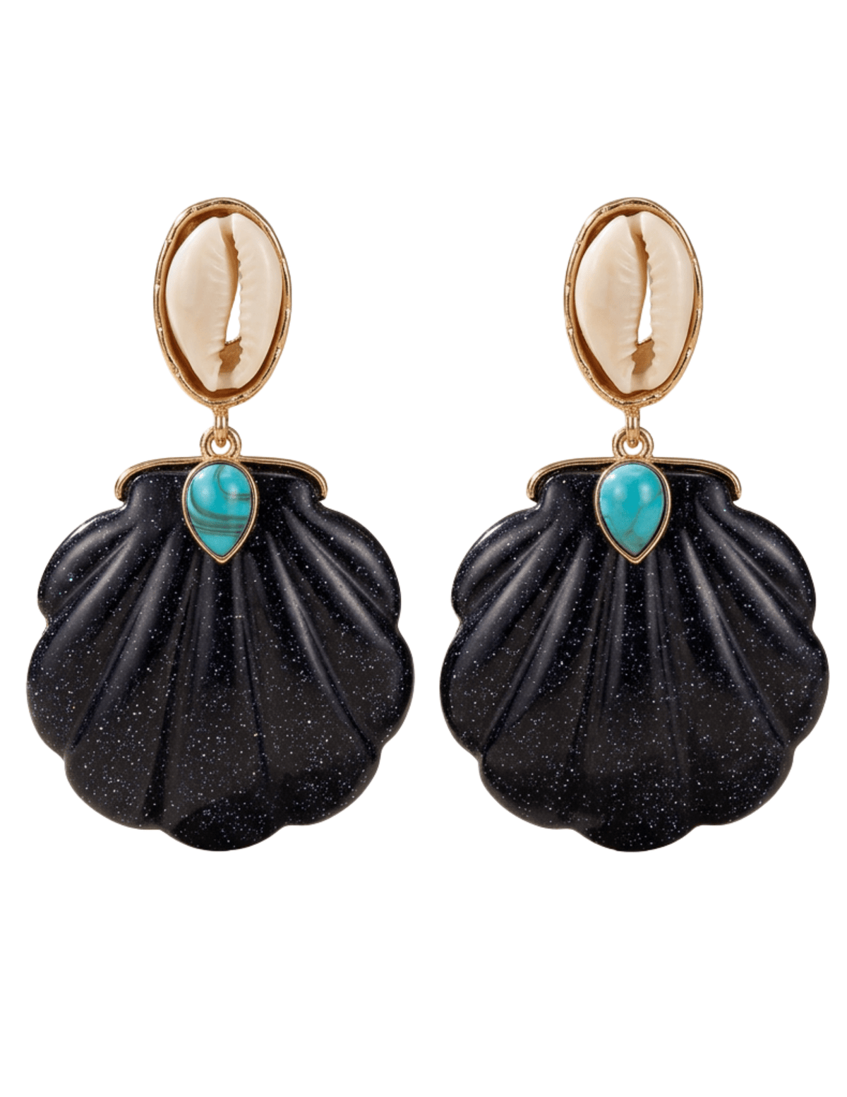 St. Barths La Robe - PRE-ORDER-St. Barths La Robe Adrina Puka Seashell Earring in Black - Buy Online