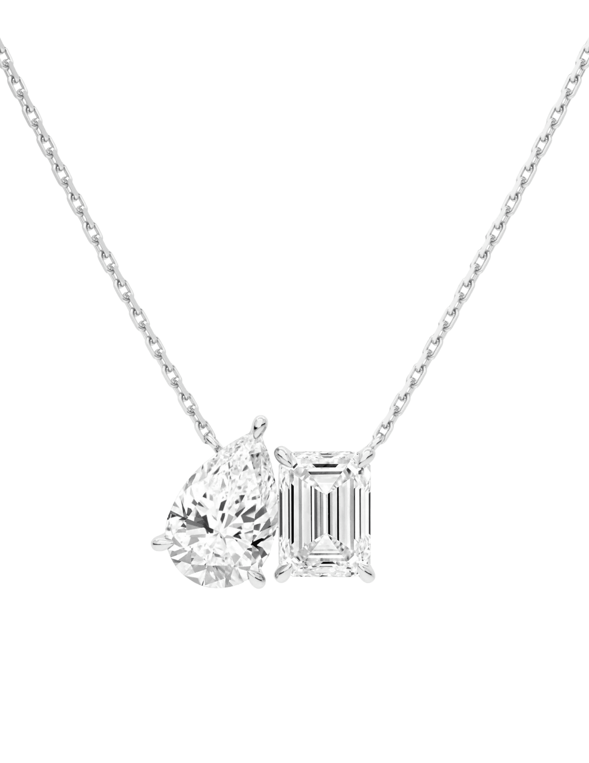 Fleur de Camélia Toi et Moi Necklace in Silver
