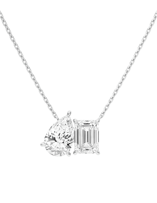 Fleur de Camélia Toi et Moi Necklace in Silver