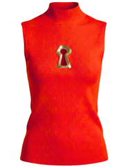 Fleur de Camélia - PRE-ORDER-Fleur de Camélia Yazmin Keyhole Knit Tank in Red - Buy Online