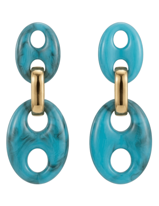 Austin Blaze - Austin Blaze Portia Duo Pig Nose Resin Earrings in Blue - Buy Online