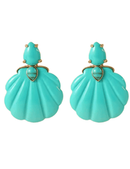 PRE-ORDER-St. Barths La Robe Adrina Turquoise Seashell Earring in Turquoise