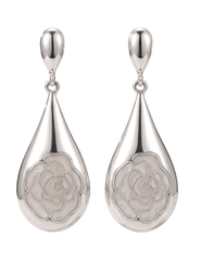 Fleur de Camélia - Fleur de Camélia Rosalind Dangle Earrings in Silver and White - Buy Online