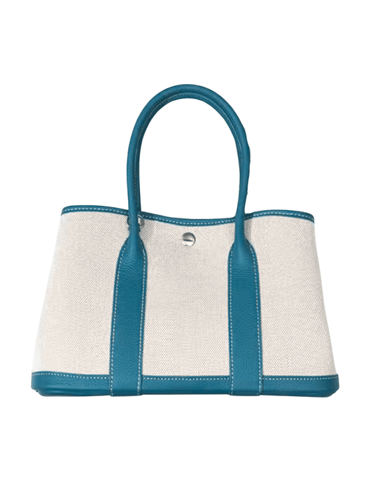 Austin Blaze - Austin Blaze Magnolia 31 Canvas Leather Tote in Ocean Blue - Buy Online