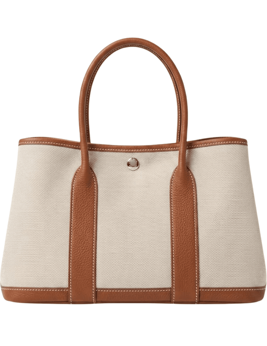 Austin Blaze Magnolia 36 Canvas Leather Tote in Saddle