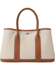 Austin Blaze Magnolia 36 Canvas Leather Tote in Saddle